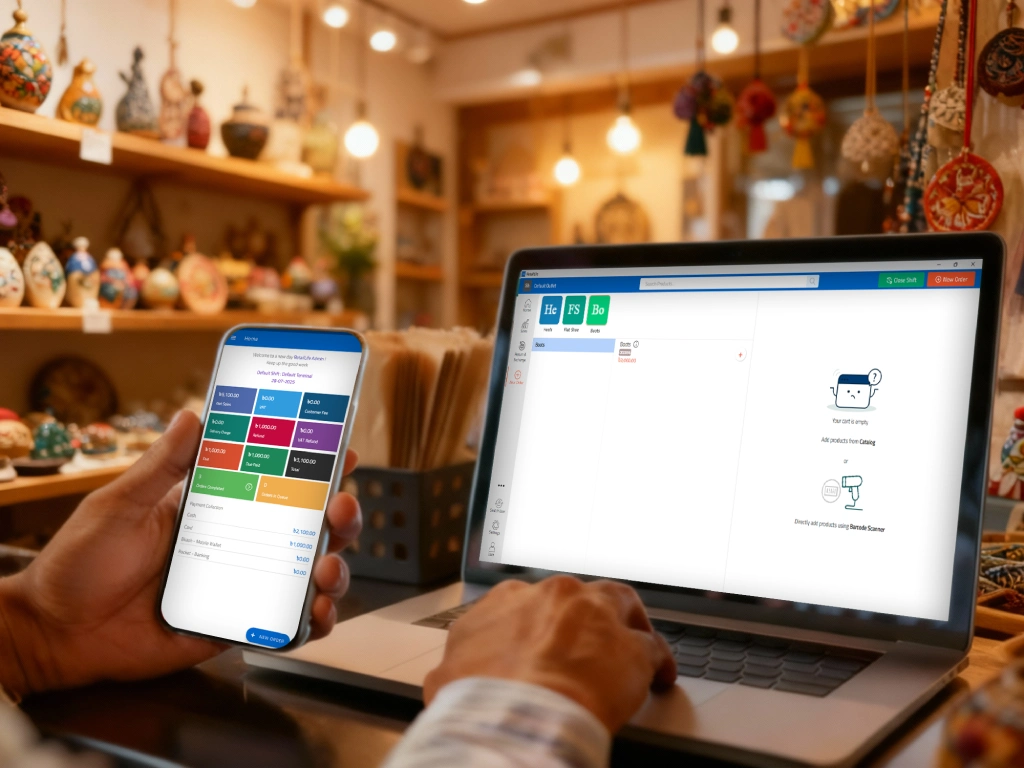 POS running on desktop, tablet, and mobile