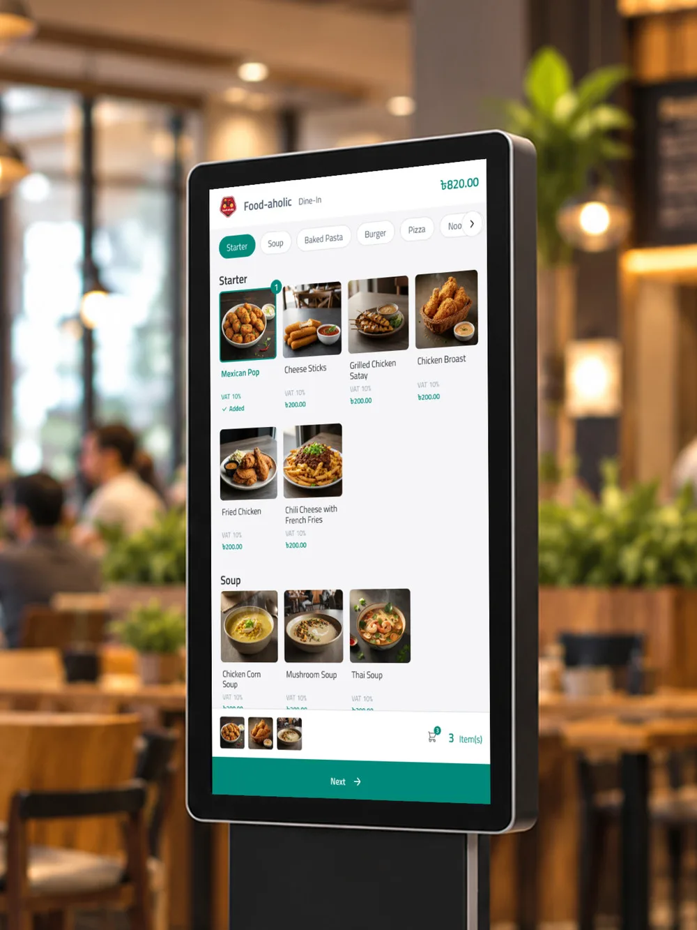 Self Ordering Kiosk using Restrogreen Kiosk feature