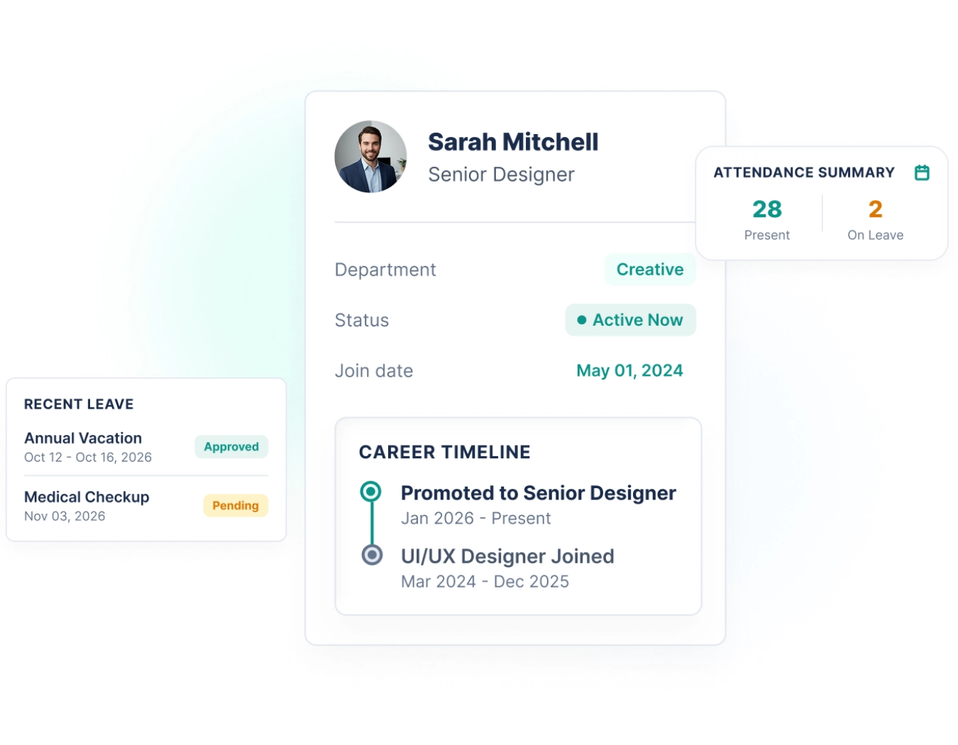 Centralized employee historical records in TruPeople