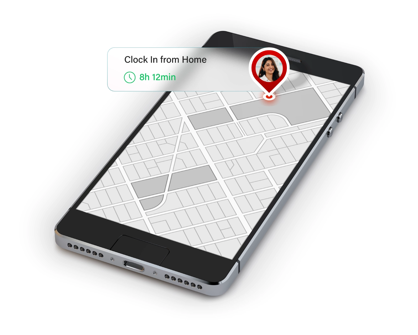 Location-verified clock in and out in TruPeople