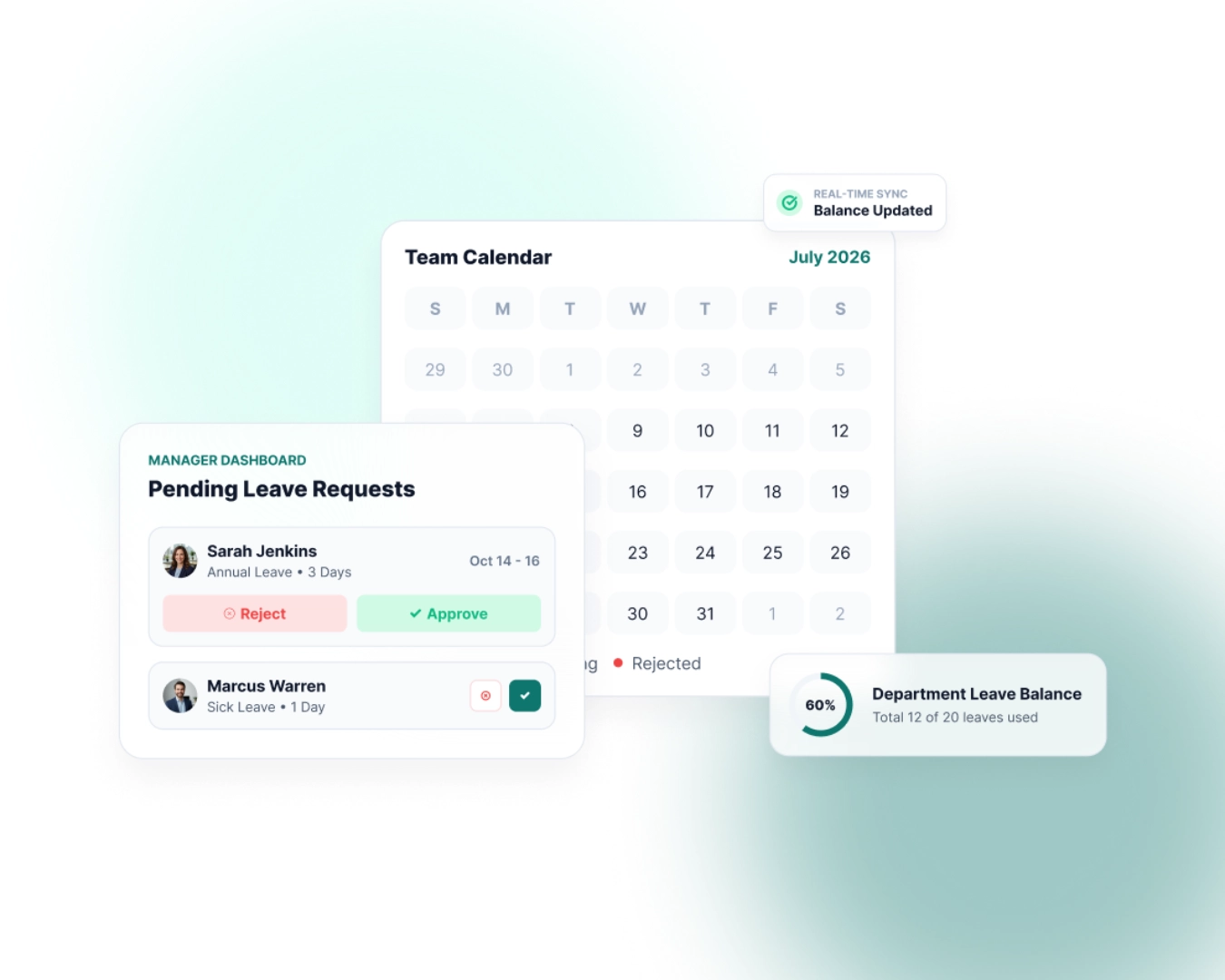 Manager approvals and balance tracking in TruPeople